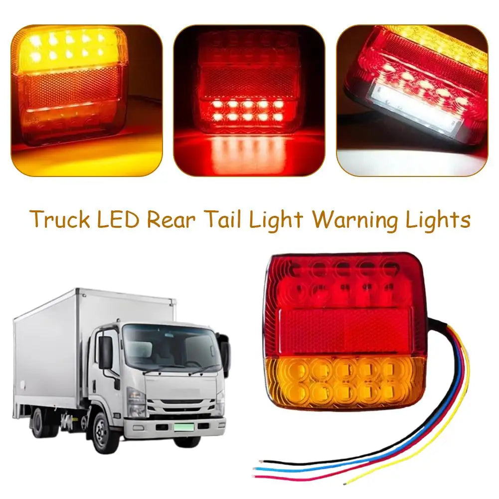 12V 20LED Tail Light 1-4pcs - Waterproof Durable Rear Turn Signal & Warning Lamp, Universal for Truck Trailer RV Boat Car