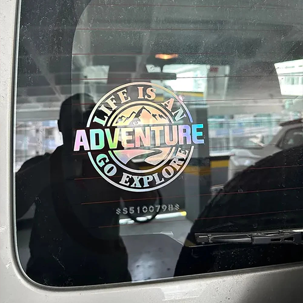 NEW LASER DESIGN ! Life Is An Adventure Auto Decal