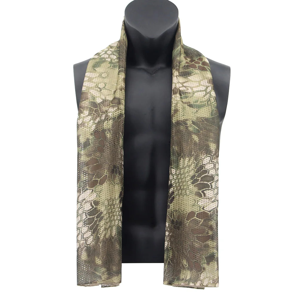 Hunting Mesh Breathable Scarf 165*48cm Tactical Bandana Special Operations Camouflage Face Towel Rifle Camouflage Net