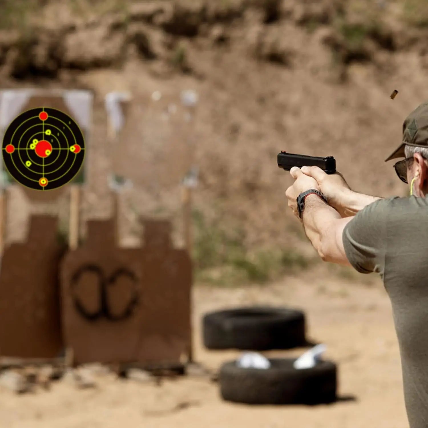 12x12 Inch Splatter Adhesive Targets Stickers Reactive Shooting Targets  with Yellow Effect