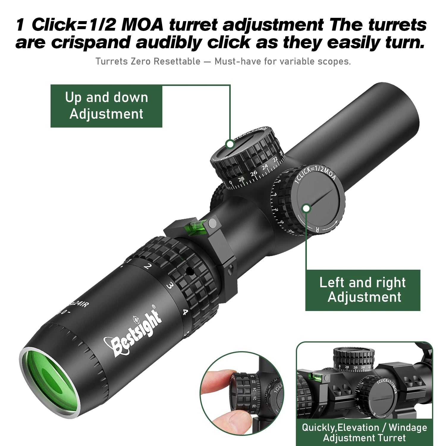 1-5x24 SFP LPVO Hunting Scope Tactical Optics Scope w/light