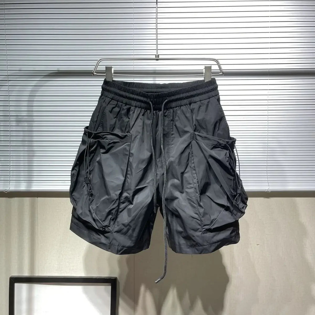 Men Shorts Summer /Cool Feeling Quick Dry Wide Leg /Functional Wind Large Pockets Trendy Men  Shorts