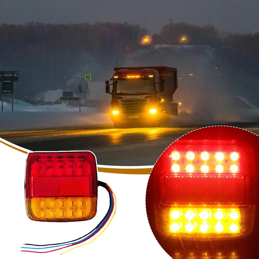 12V 20LED Tail Light 1-4pcs - Waterproof Durable Rear Turn Signal & Warning Lamp, Universal for Truck Trailer RV Boat Car