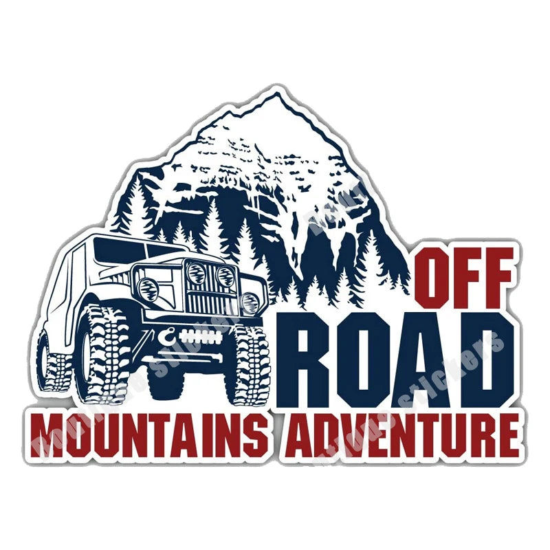 Outdoor Idenity-15 Kinds of Retro Off-road 4x4 Off-road PVC Vinyl Old School Stickers