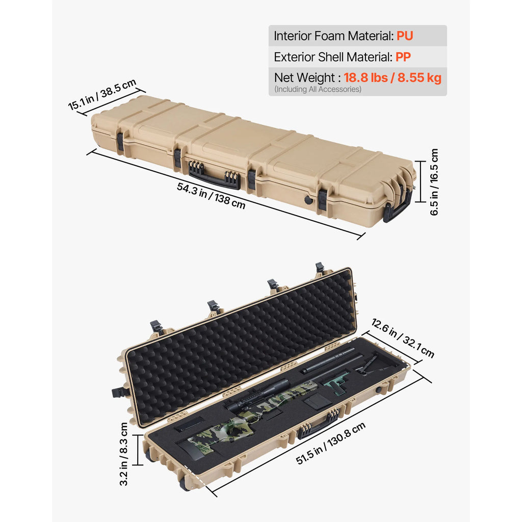 Easy Roll Hard Core Lockable Rifle Case with  Waterproof  for Pistol ,Rifles &Shotguns
