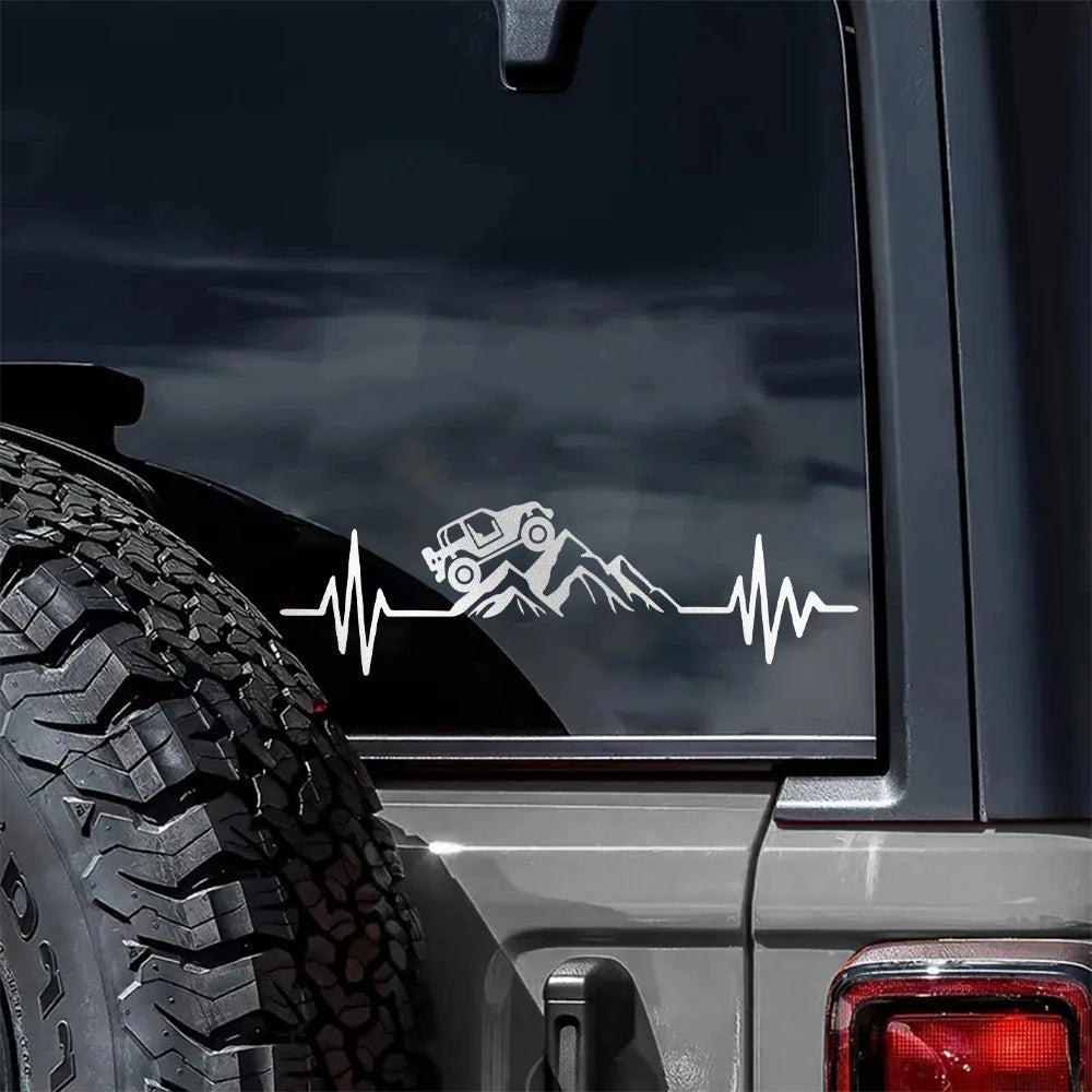 NEW ITEM ! Reflecitve Heartbeat Off Road Mountain Climb Graphics Decal Outdoors