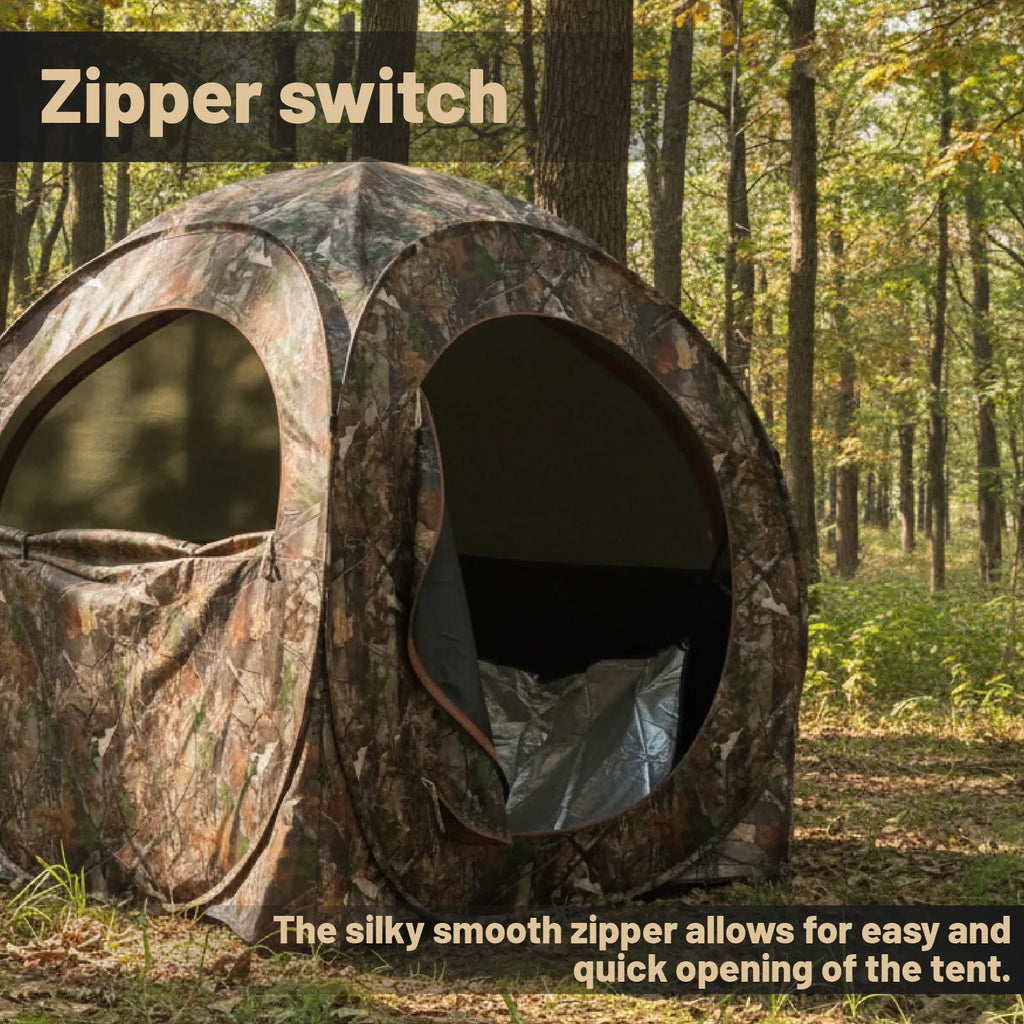 New Hut ! Hunting Blind Ground Shelter - Easy Setup And Storage for Deer Turkey And Duck Hunting