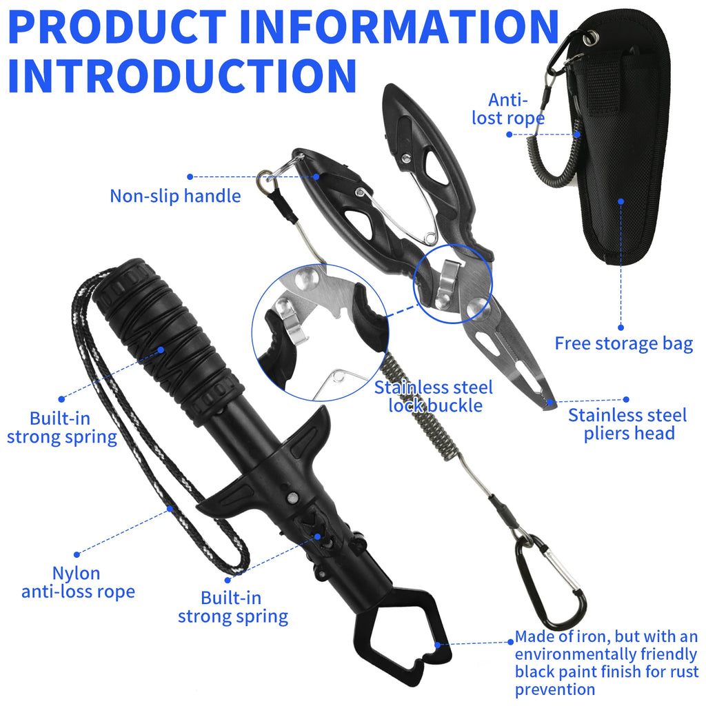 Fishing Pliers and Gripper Set Fishmen Muti-Function Fishing Tool Gear Gifts for Men/Women