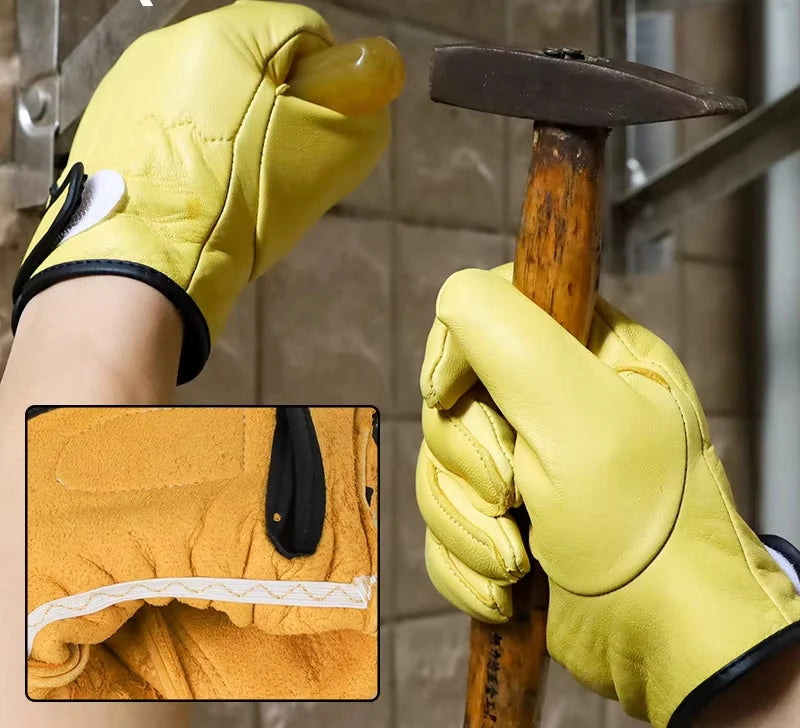 Work gloves sheepskin leather/driver wear-resistant gloves (2 Colors)