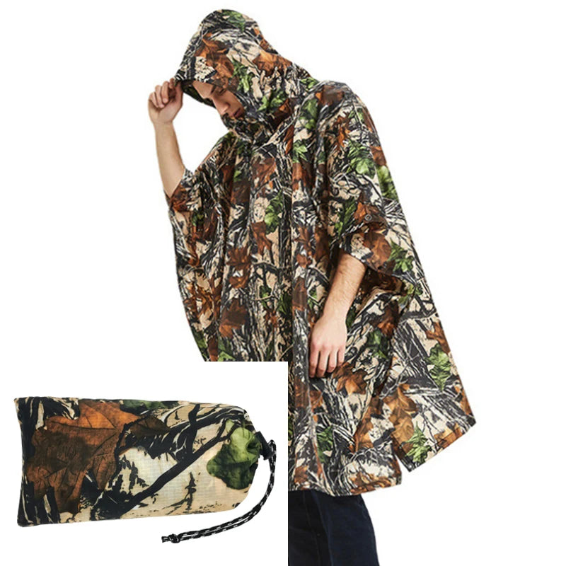 Outdoor Breathable Camouflage Poncho  Travel Rain Gear