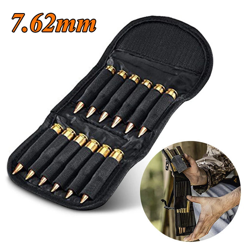 Flip open Ammo Pouch Cartridge Carrier 12 Round Rifle Ammo Bag Hunting Bullet Holder