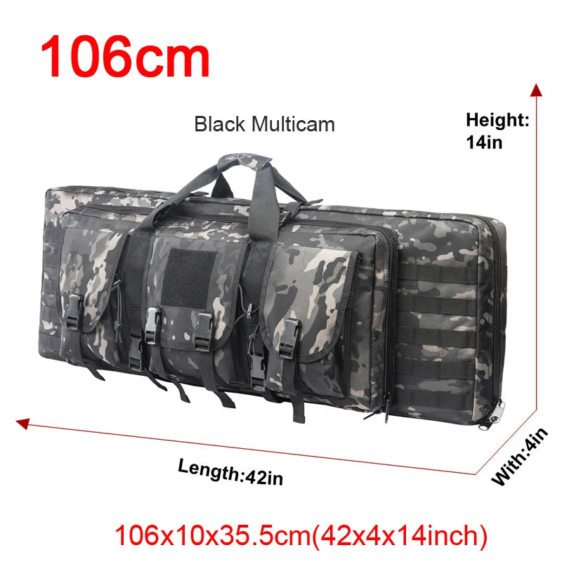 The Sniper Man -Length=32 38 42 48 inch Tactical Double Rifle Case Rifle Bag Sniper Gun Case Backpack