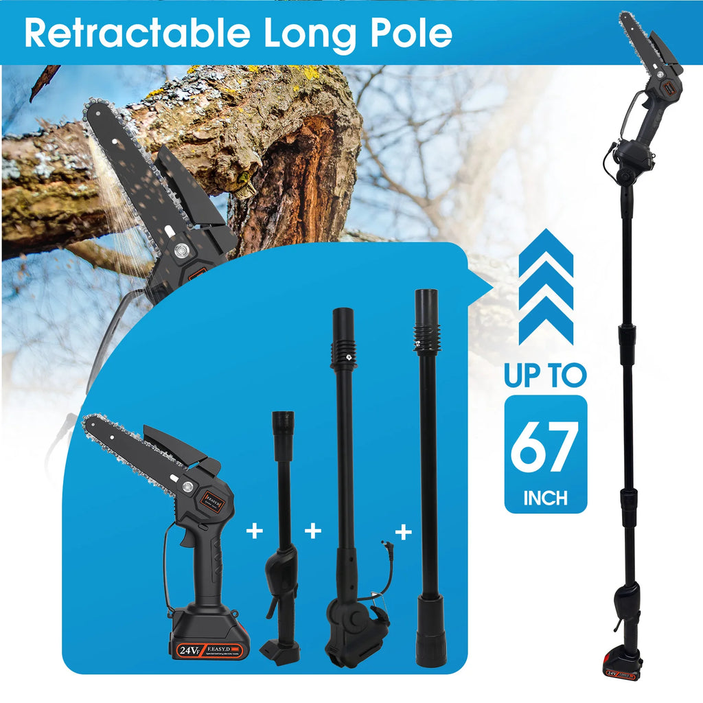 Timberline Package Deal/2-in-1 Cordless Pole Saw 6 inch& 4 inch Bar