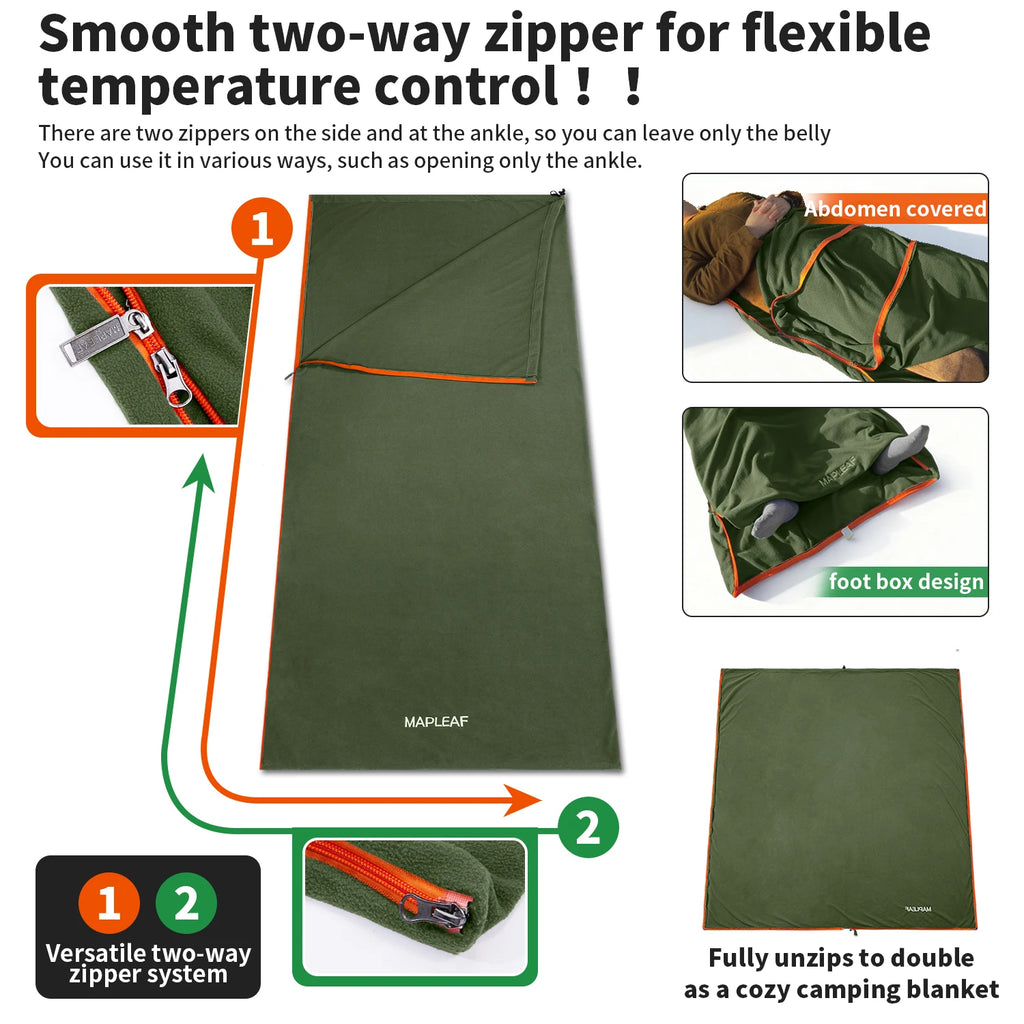 Warm/Fleece Sleeping Bag Liner Lightweight / Blanket Liner