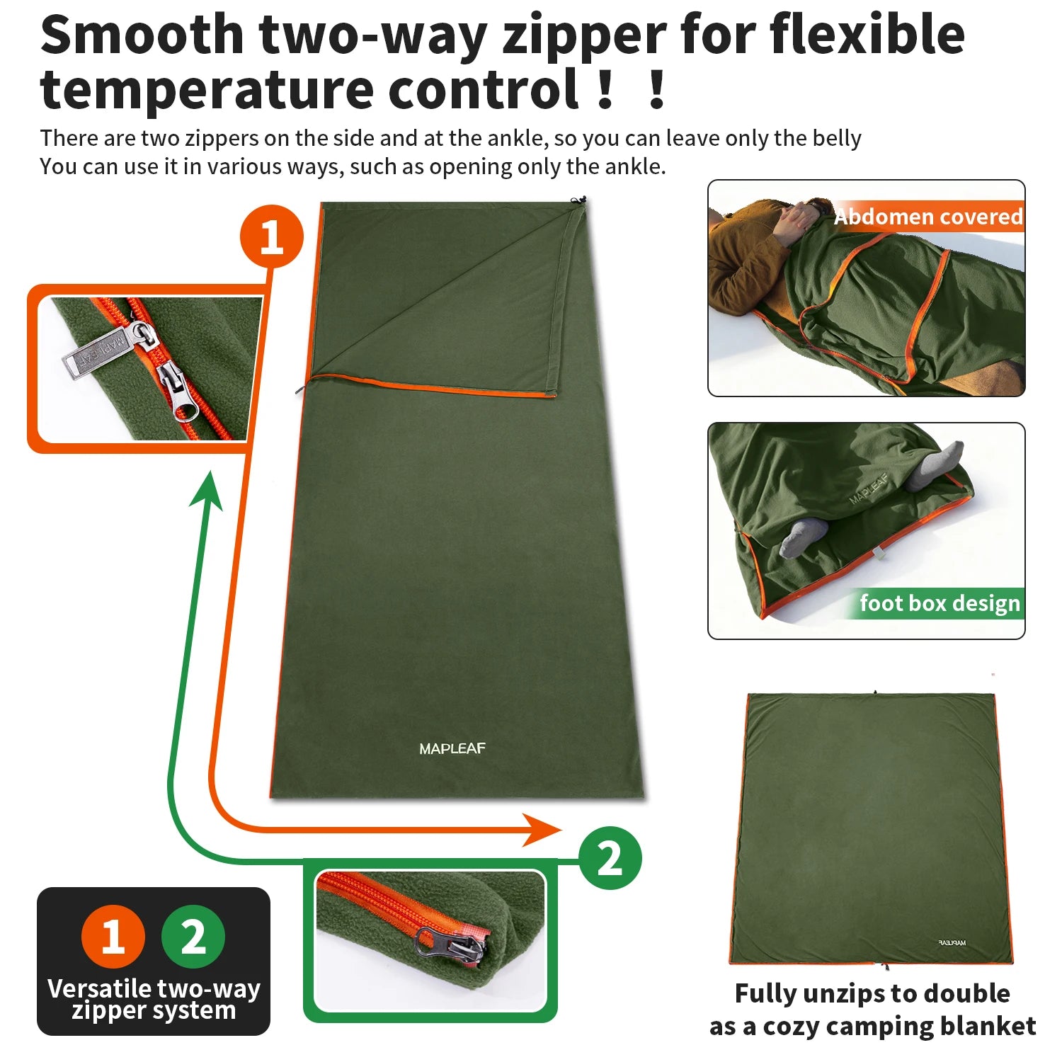 Warm/Fleece Sleeping Bag Liner Lightweight / Blanket Liner