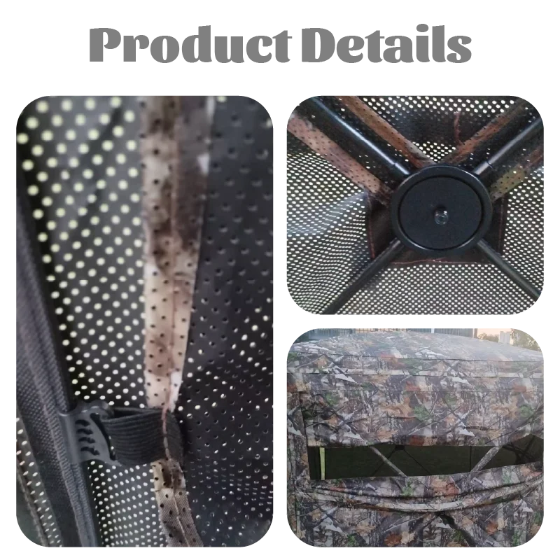 Hunting Blind Easy Setup Ground Shelter Outdoor Camo Blind with Storage
