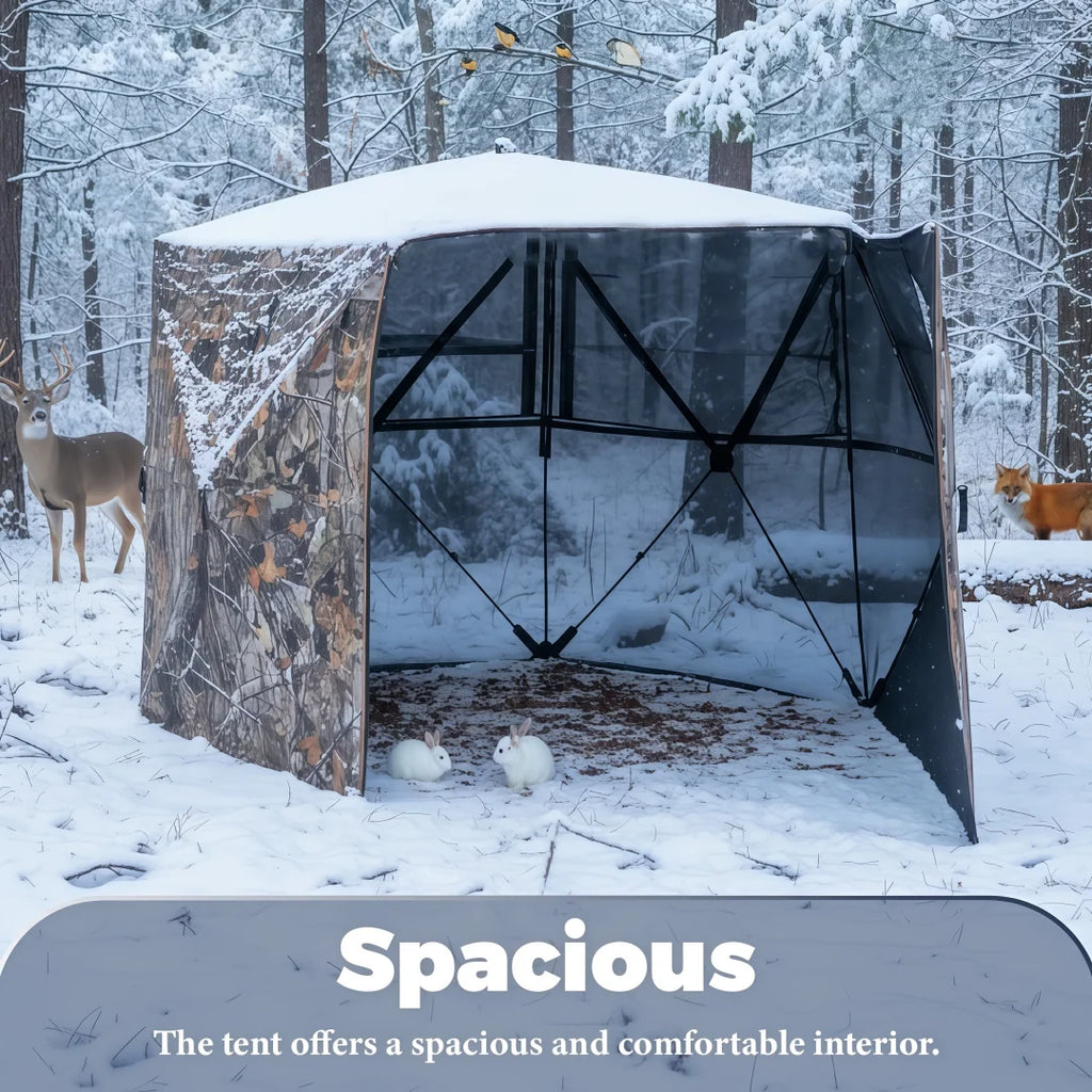 New Box! Pop-Up Hunting Blind Easy Setup Ground Shelter Outdoor Camo Blind with Storage for Deer Turkey Duck Archery Season