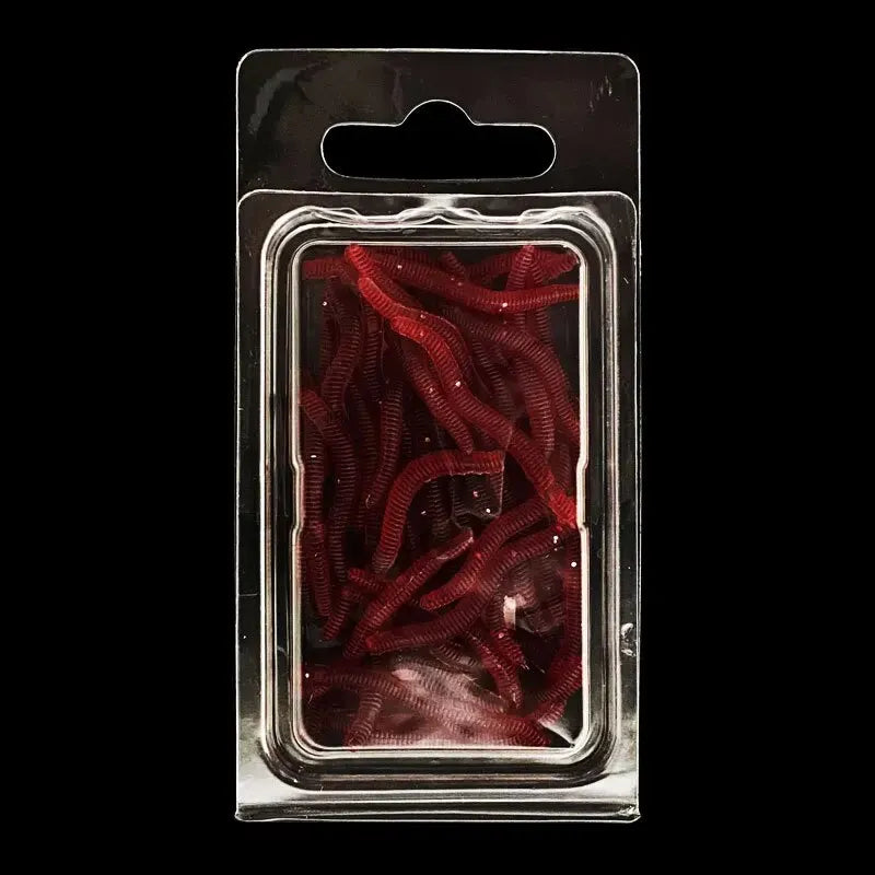 20/50 count /Smelly Red Soft Earthworm Red Worms Artificial Fishing Lures