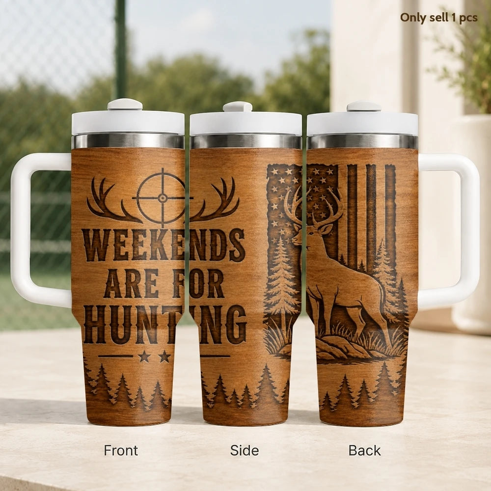 Patriot Deer Hunting Flag Design Vacuum Flasks 40oz Stainless Steel Insulated Tumbler