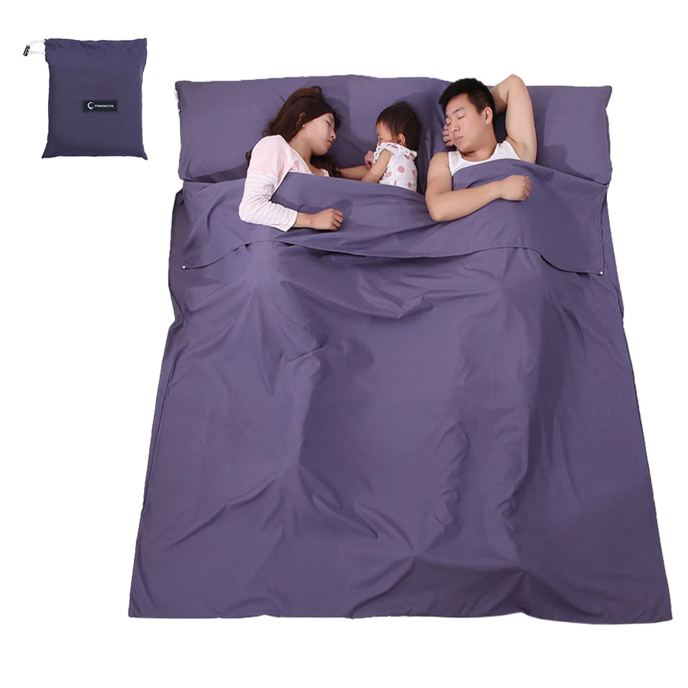 115cm*210cm Lightweight Sleeping Bag Liner Portable Multi-person Sleeping Sack Outdoor Camping