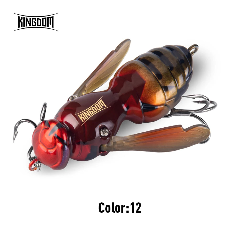 Kingdom Wasp Crawl Bait / Floating Insect Bionic Hard Baits For Bass Fishing