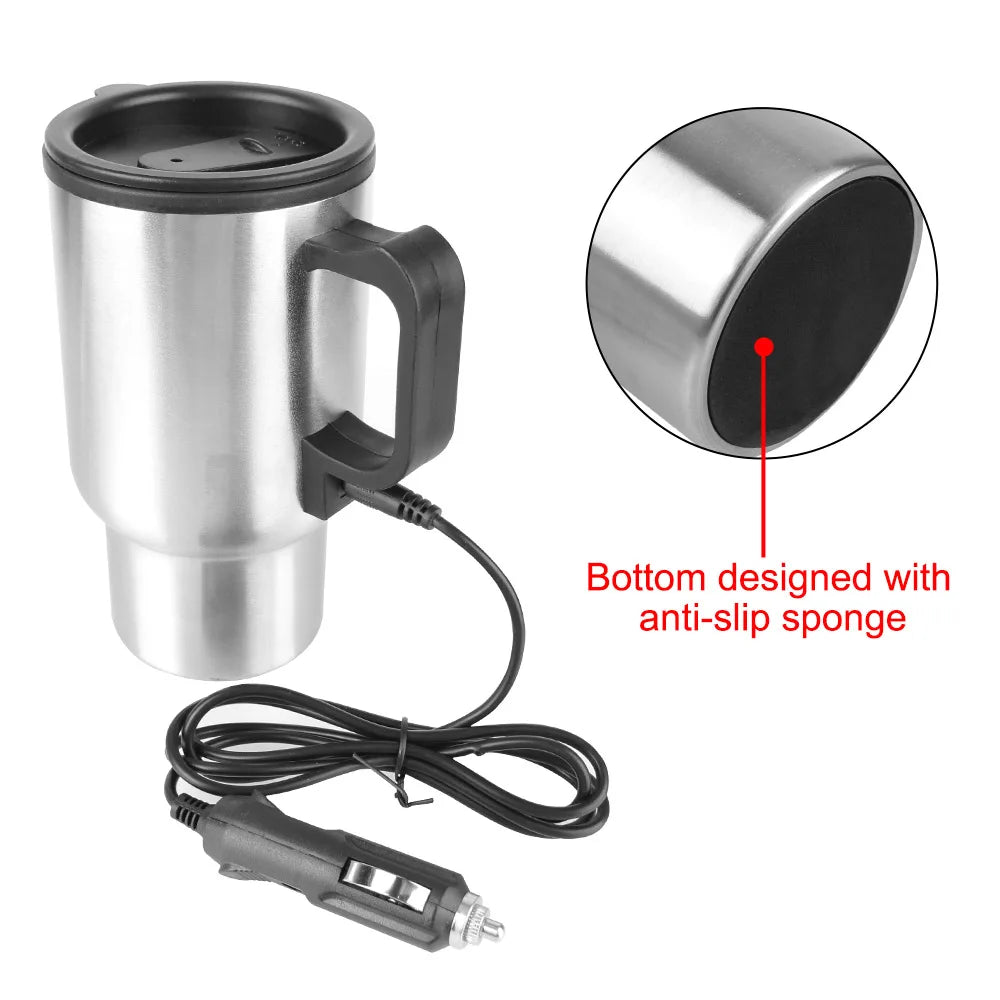 12V Truck Coffee/Soup Electric Stainless Steel /Thermal Mug Camping Kettle Heating Cup