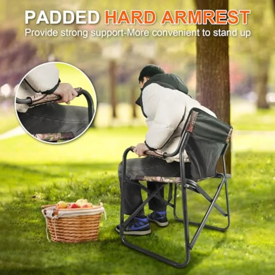 Directors Camping Chairs-Lightweight Folding Lawn Chairs with Side Table-Hunter/Outdoors- Design