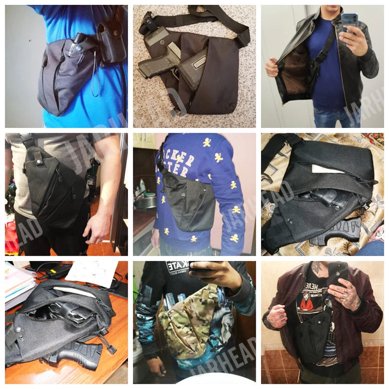 Multifunctional Concealed Tactical Storage Gun Bag Holster Men's Left /Right Nylon Shoulder Holster