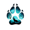 New ! Scenic  Wolf Footprint Puzzle Sticker of the Midnight Howling