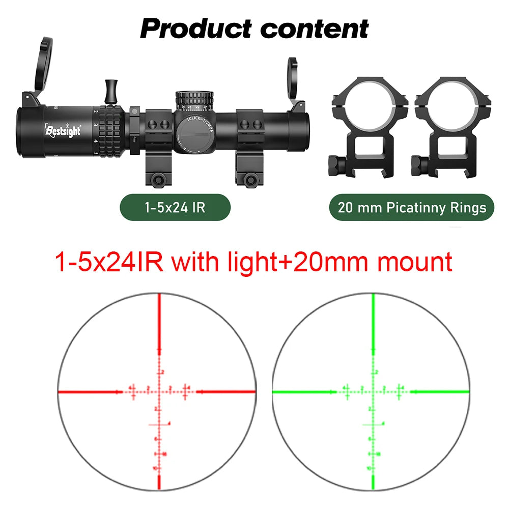 1-5x24 SFP LPVO Hunting Scope Tactical Optics Scope w/light