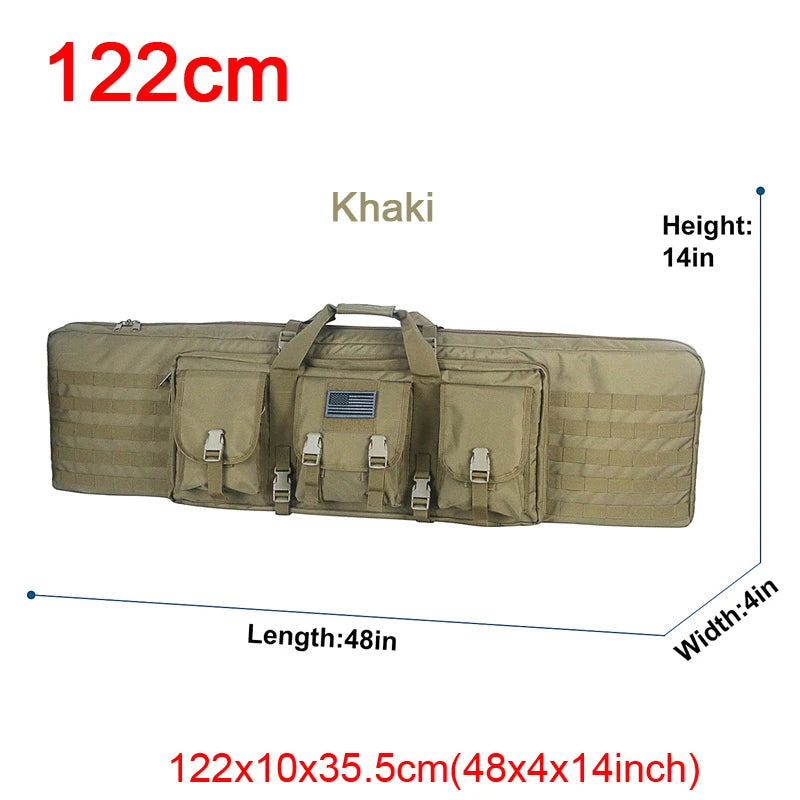 The Sniper Man -Length=32 38 42 48 inch Tactical Double Rifle Case Rifle Bag Sniper Gun Case Backpack