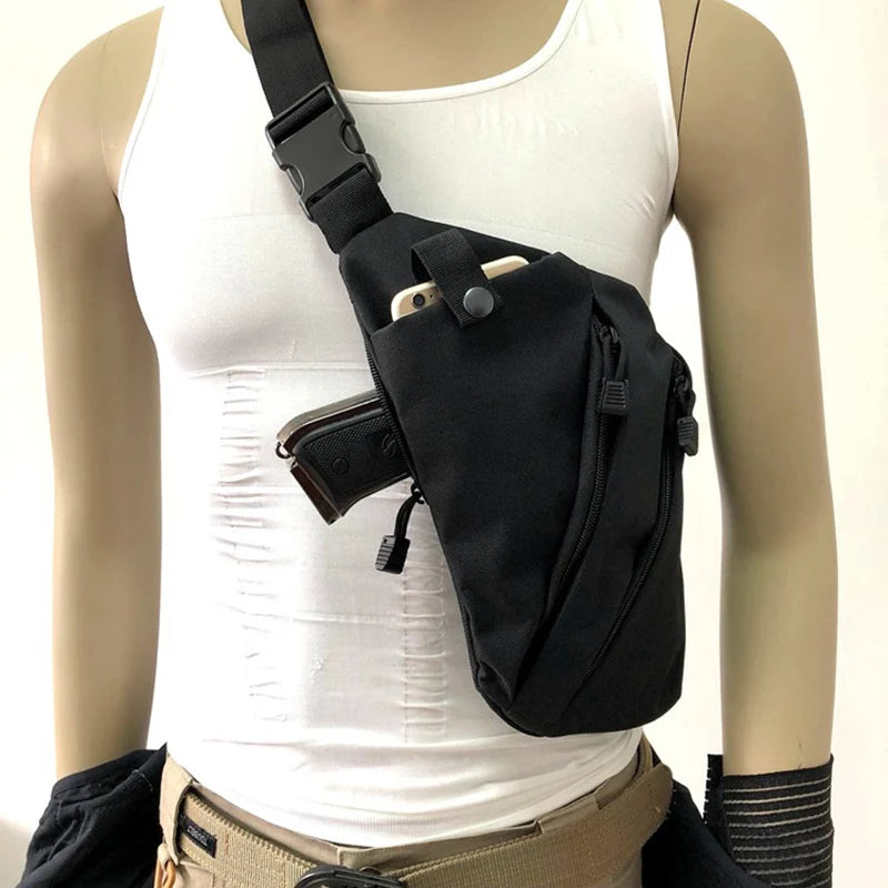 Multifunctional Concealed Tactical Storage Gun Bag Holster Men's Left /Right Nylon Shoulder Holster