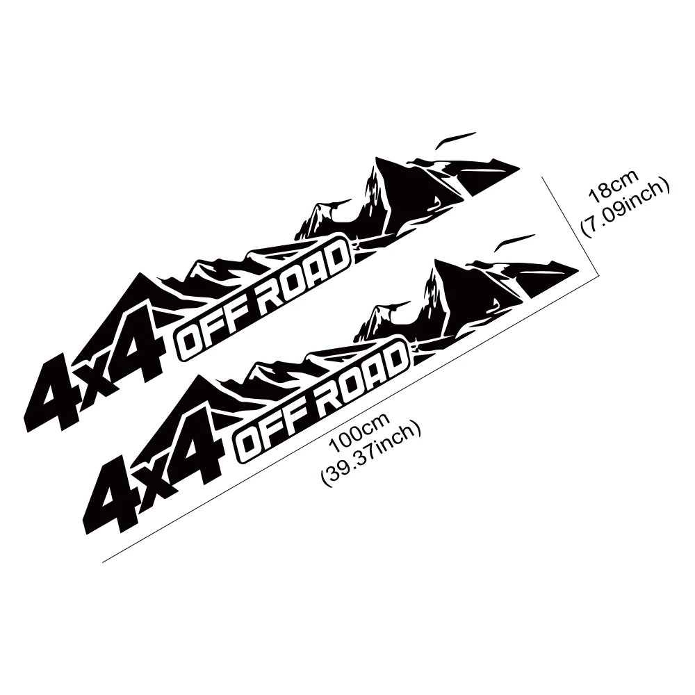 New ! 4x4 Off Road 2 Piece Set Stickers Waterproof /Self-adhesive Decals