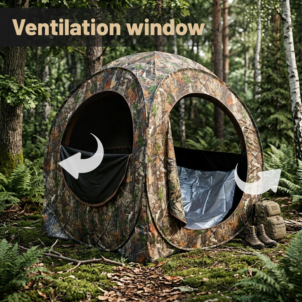 New Hut ! Hunting Blind Ground Shelter - Easy Setup And Storage for Deer Turkey And Duck Hunting
