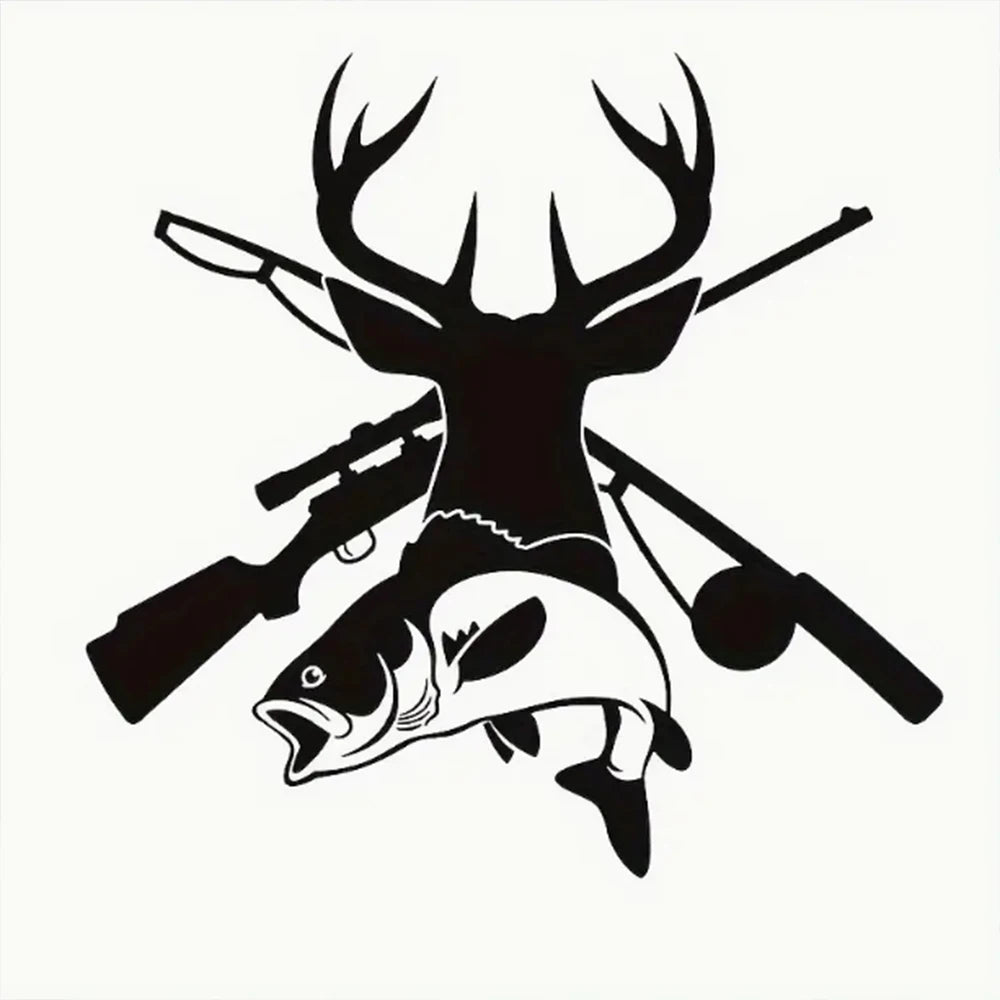 Buck And Bass Sticker For Laptop/Boat/Window/ Tailgate