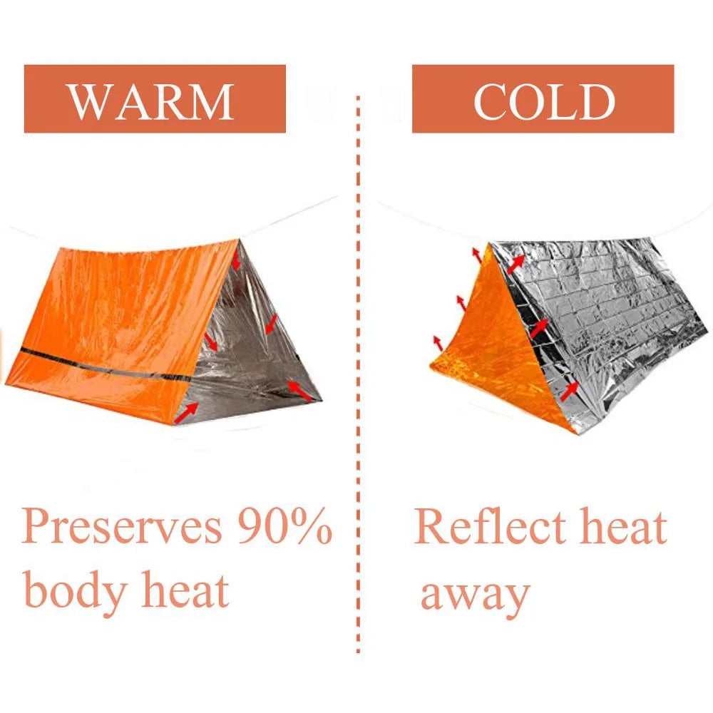 2 Person Emergency Shelter Survival Tent Kit Mylar Tube Tent /Waterproof