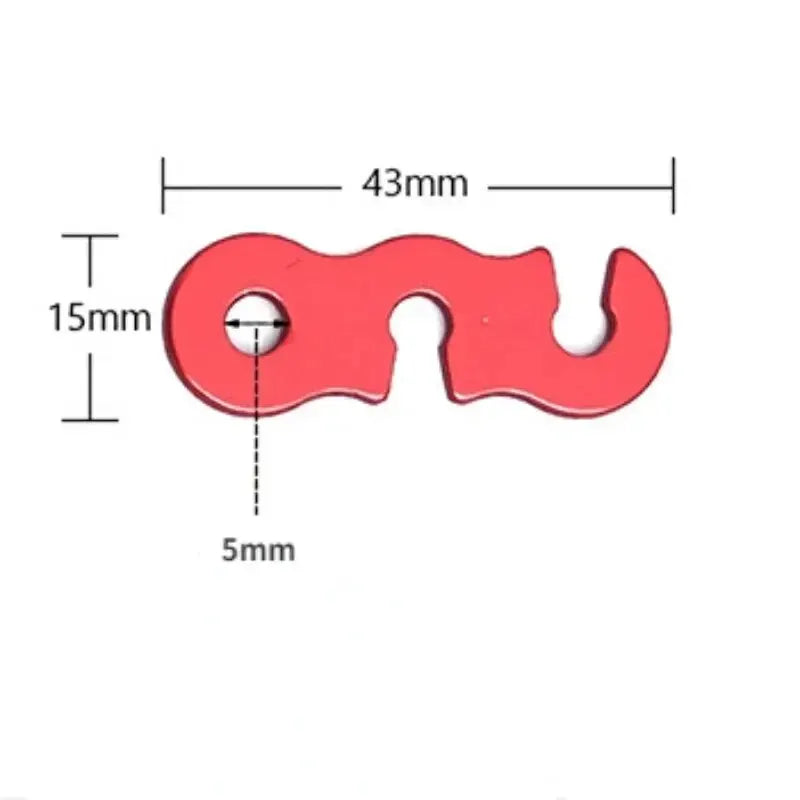 10 pack Red-Adjustable  Rope Buckle S Type Tension /  Fastener Kit Outdoor