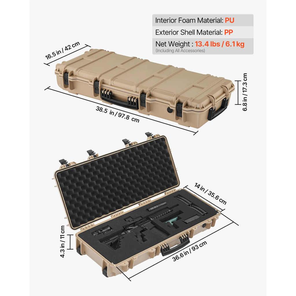 Easy Roll Hard Core Lockable Rifle Case with  Waterproof  for Pistol ,Rifles &Shotguns