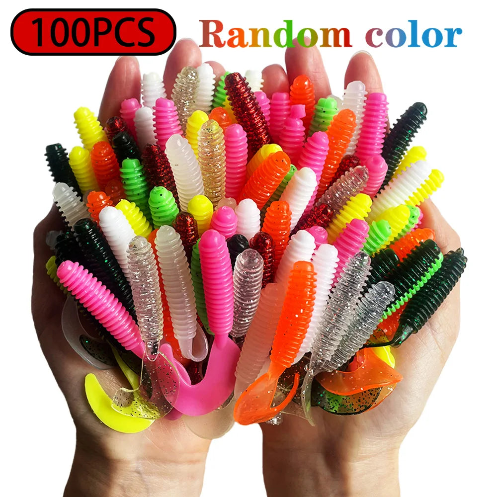 1PC- 100PCS Silicone Bait Fake Fish Wobblers Crankbait Lures Artificial