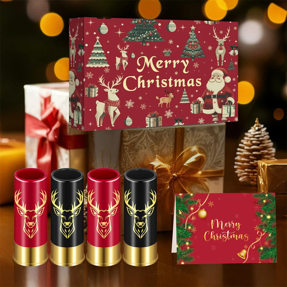 Give Him Elk ! 4pcs/Set Elk Head Decor 12 GA Plastic Shot Glasses for Hunters