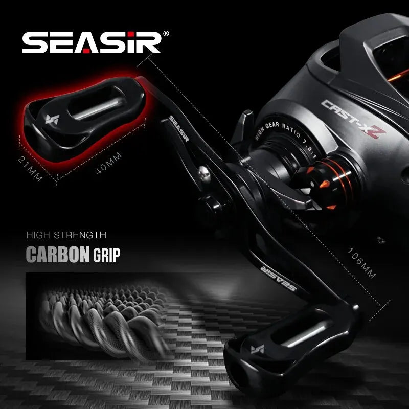 X2 Baitcasting Reel 7.3:1 Hybrid Ceramic Bearing Carbon Fiber Washer /Dual Bearing System /N52 Brake
