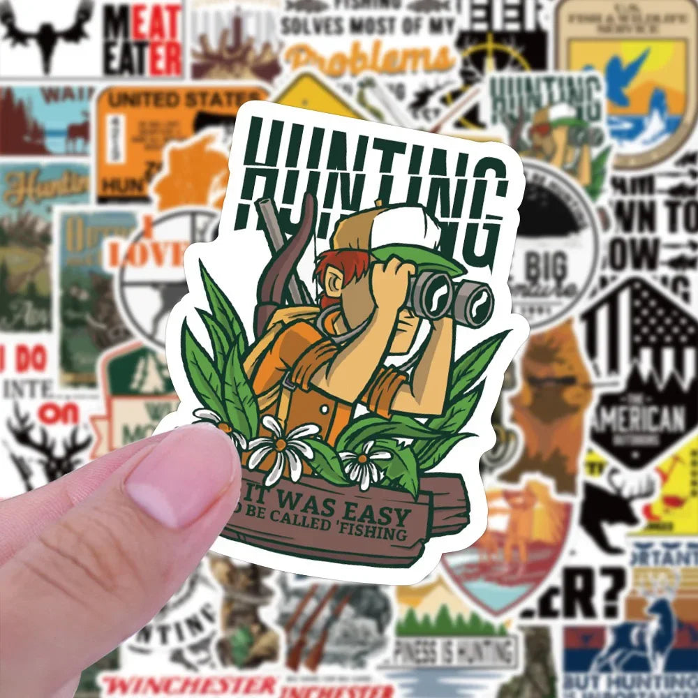 50PCS Outdoor Hunting Bow Arrow Deer Head Sticker ( New Editions)
