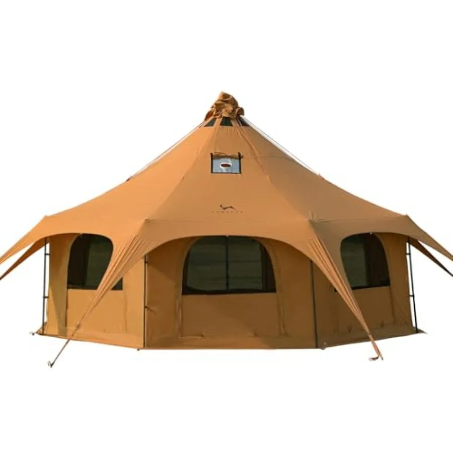 Canvas Condo Tent Wall Tent with Stove Jack for Camping  Dia.16.4ft*9.2ft
