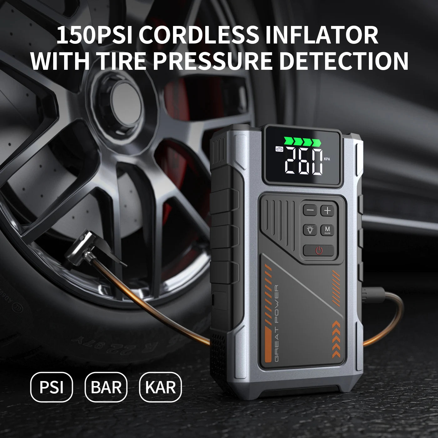 ALL NEW ITEM!! Jump Starter  3000A Peak Jump Starter Battery Pack with 50 PSl Compressor