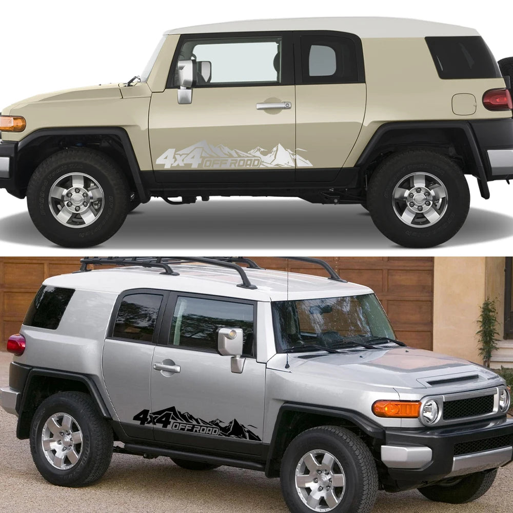New ! 4x4 Off Road 2 Piece Set Stickers Waterproof /Self-adhesive Decals