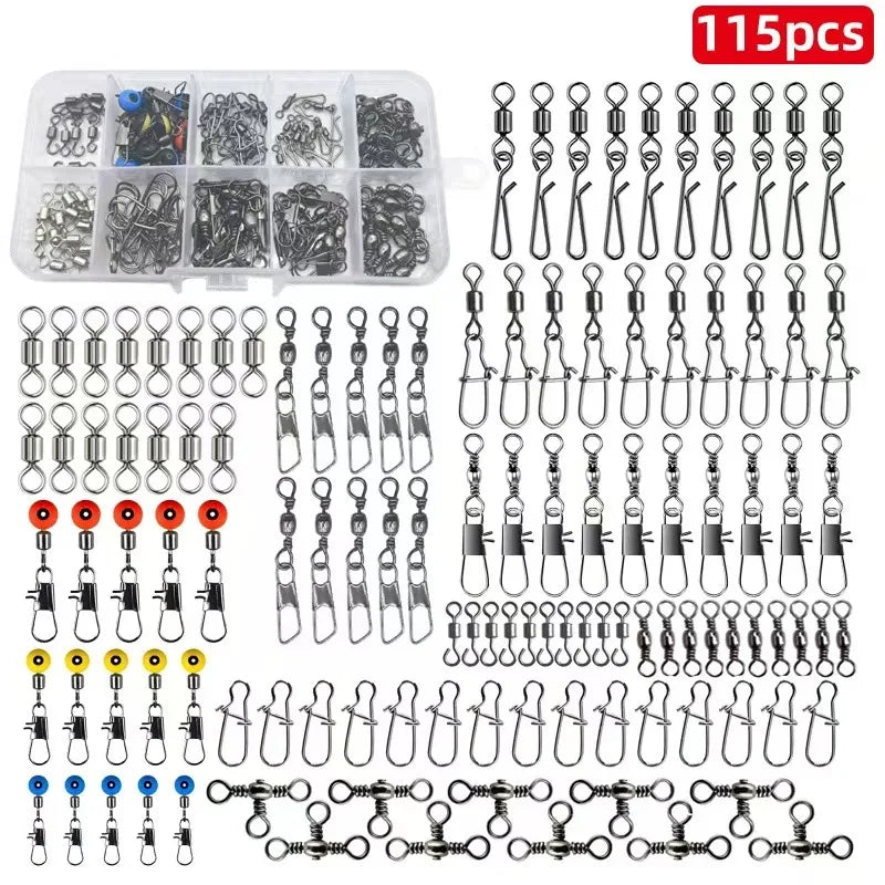 170-pcs Professional Fishing Kit with Tackle Box, Hooks Sinkers Swivels  Fishing Complete Lure Set