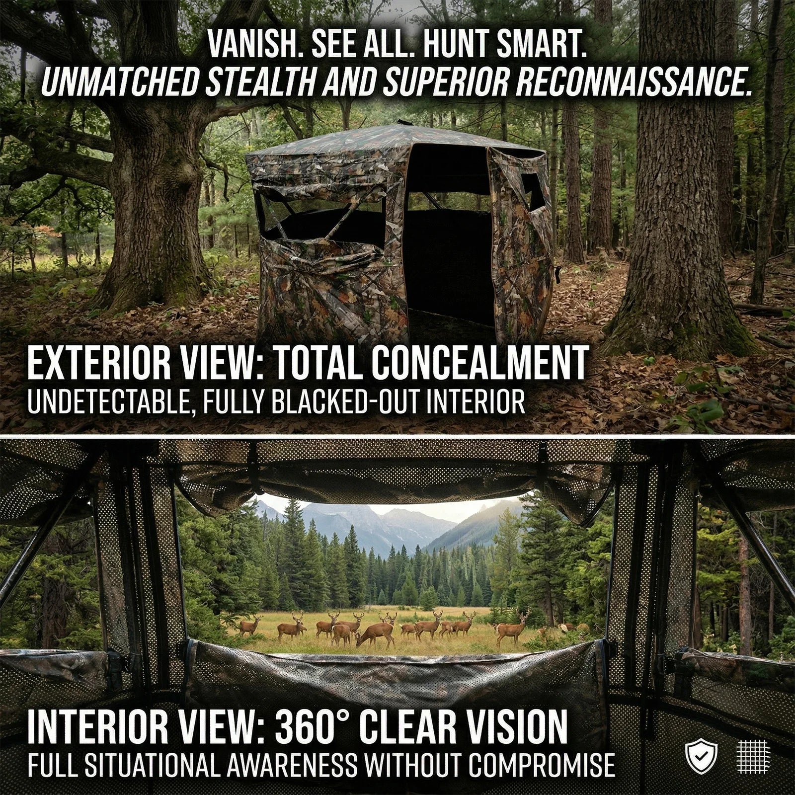 Camouflage Pop-Up  Outdoor Camo Blind with Storage for Deer Turkey Duck Archery Season