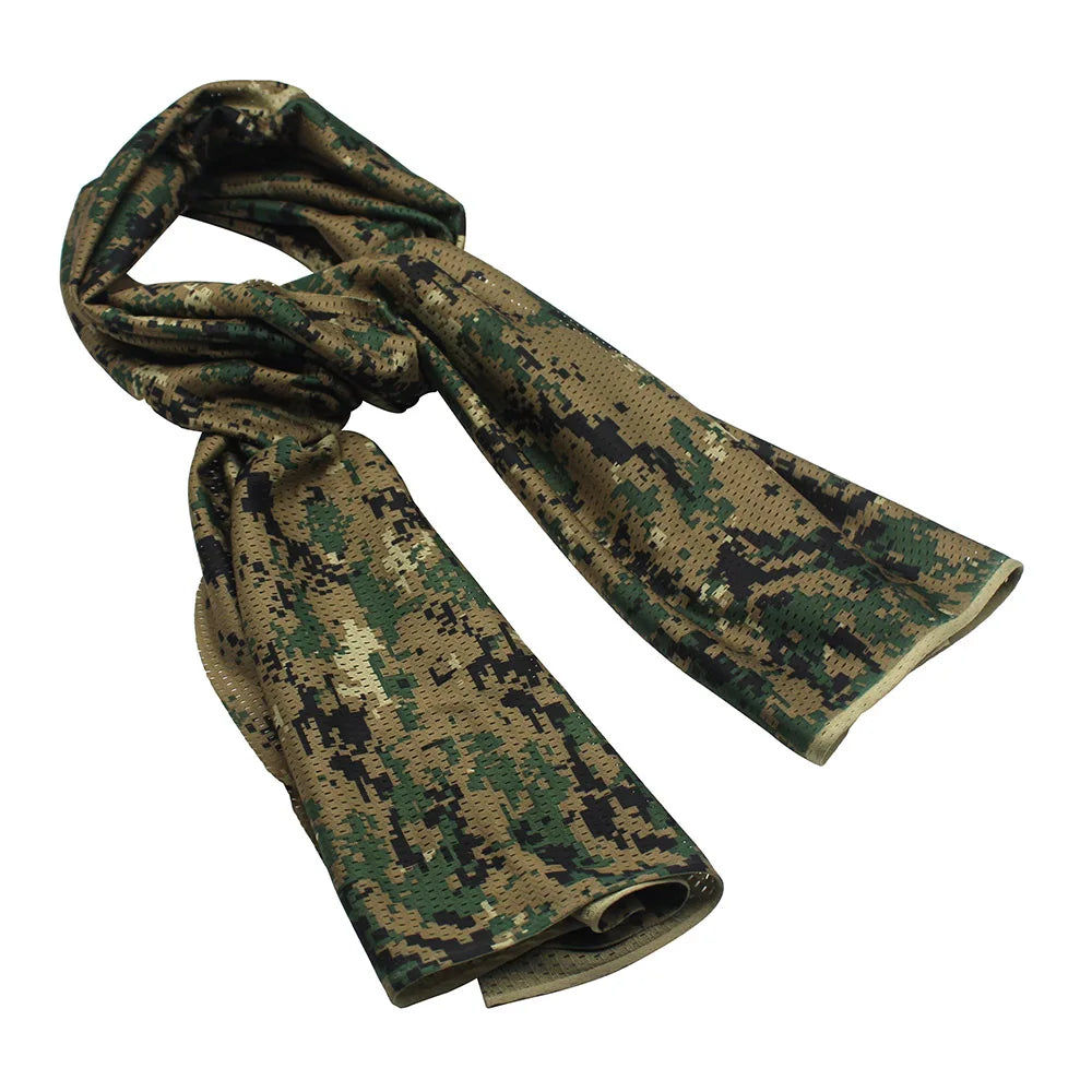 Hunting Mesh Breathable Scarf 165*48cm Tactical Bandana Special Operations Camouflage Face Towel Rifle Camouflage Net