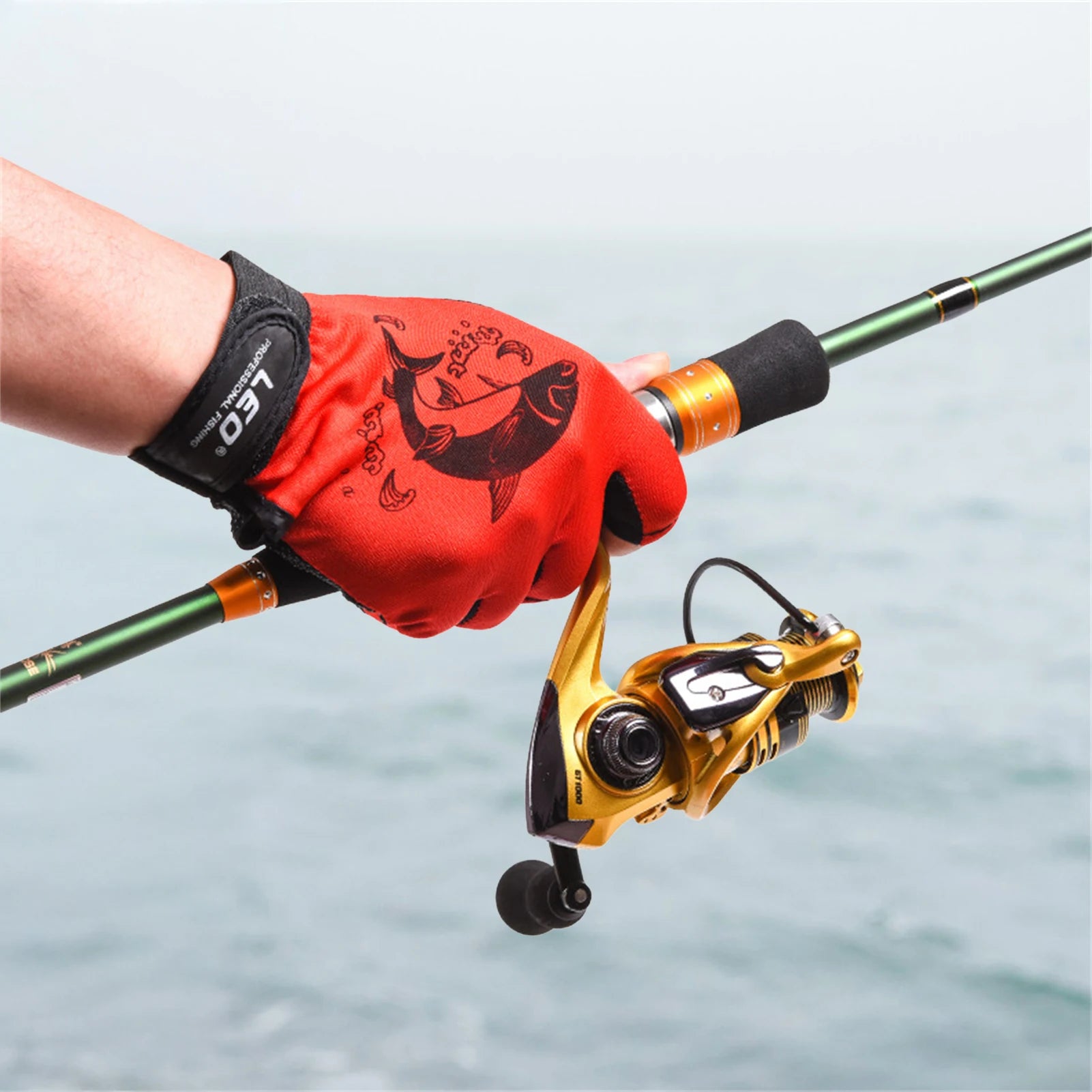 Quick Dry With Three Fingers Exposed Lightweight Angling Gloves For Men /Women