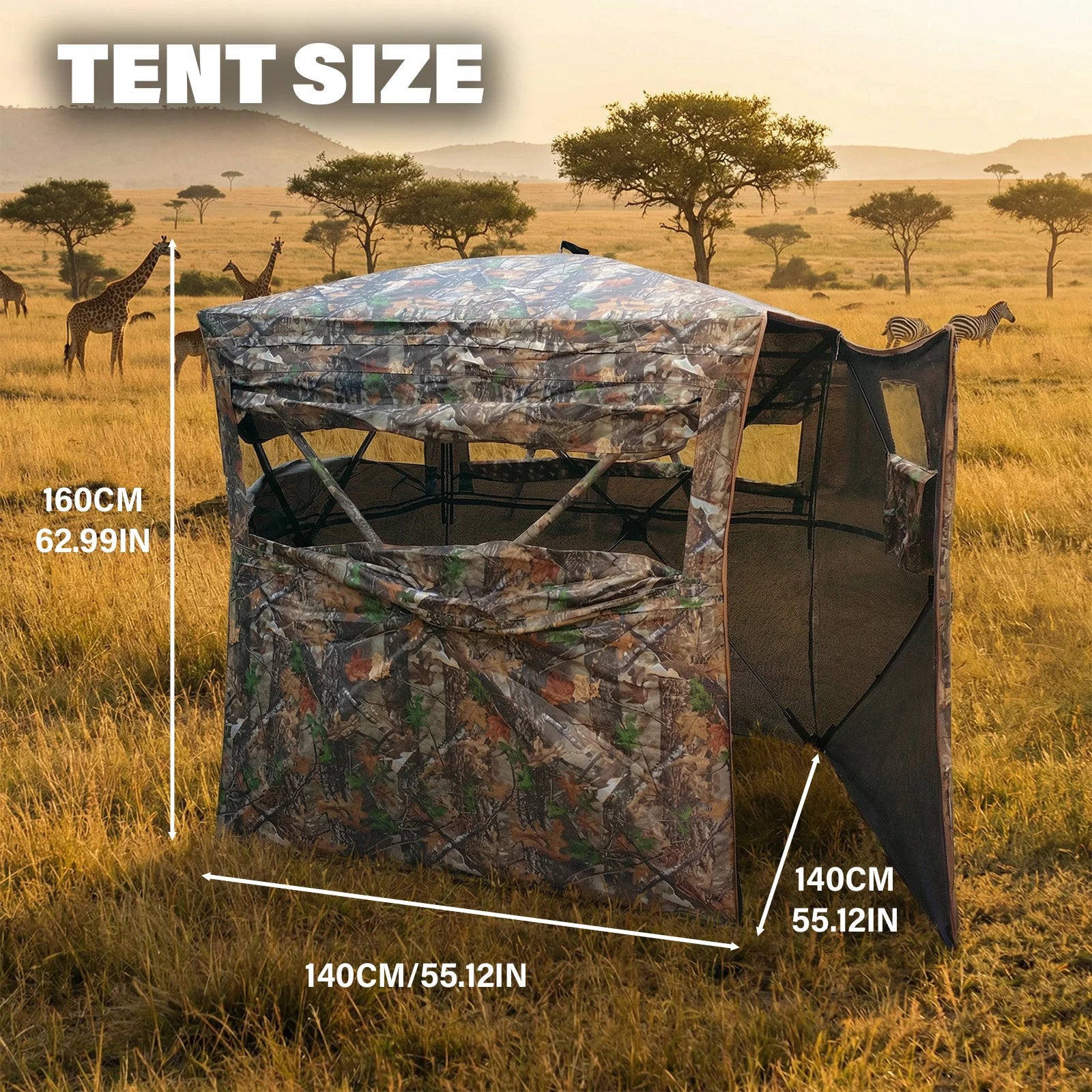 Camouflage Pop-Up  Outdoor Camo Blind with Storage for Deer Turkey Duck Archery Season